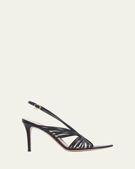 Gianvito Rossi 85mm Strappy Leather Pointed-Toe Sandals