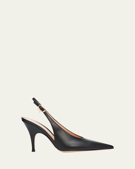 Gianvito Rossi 95mm Sofia Leather Slingback Pumps