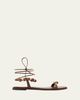 Gianvito Rossi Beaded Nappa Leather Flat Ankle-Tie Sandals - 1