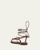 Gianvito Rossi Beaded Nappa Leather Flat Ankle-Tie Sandals - 3