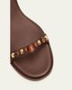 Gianvito Rossi Beaded Nappa Leather Flat Ankle-Tie Sandals - 4