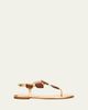 Gianvito Rossi Beaded Nappa Metallic Leather Thong Sandals - 1