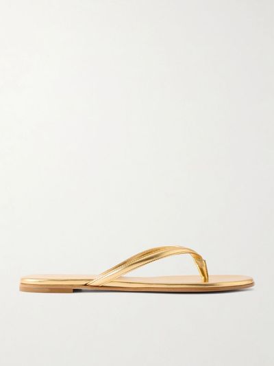 GIANVITO ROSSI Calypso metallic leather sandals