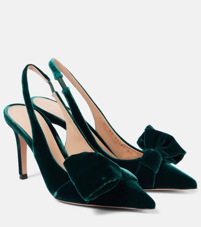 Gianvito Rossi Gianvito Rossi 85 bow-detail velvet slingback pumps
