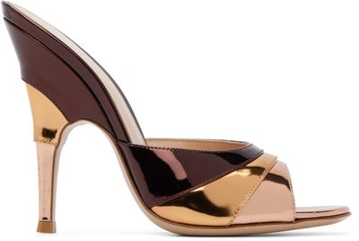 Gianvito Rossi Gianvito Rossi Burgundy & Pink Marea Heeled Sandals