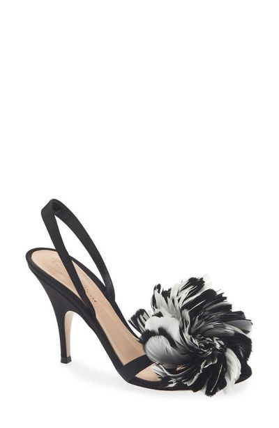 Gianvito Rossi Gianvito Rossi Fenice Satin & Feather Slingback Sandal
