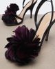 Gianvito Rossi Gianvito Rossi Floral-appliqué satin slingback sandals - 6