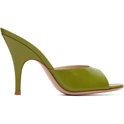 Gianvito Rossi Gianvito Rossi Green Sofia Mule Heeled Sandals