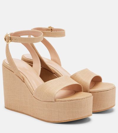 Gianvito Rossi Gianvito Rossi Haiti raffia platform wedge sandals