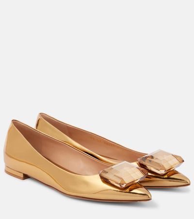 Gianvito Rossi Gianvito Rossi Jaipur metallic leather ballet flats
