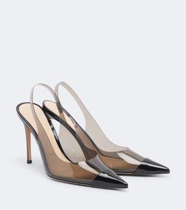 Gianvito Rossi Gianvito Rossi Leather-trimmed PVC slingback pumps
