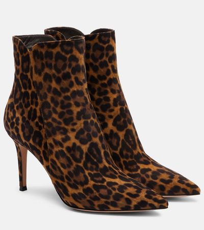 Gianvito Rossi Gianvito Rossi Levy 85 leopard-print suede ankle boots