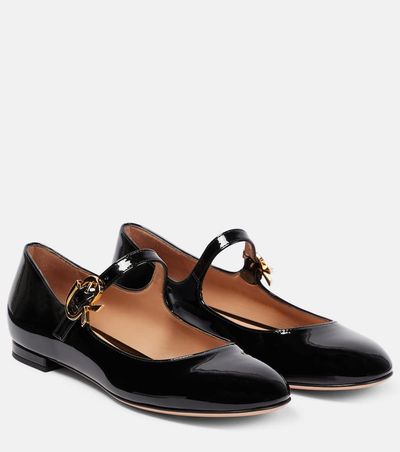 Gianvito Rossi Gianvito Rossi Mary Ribbon patent leather ballet flats