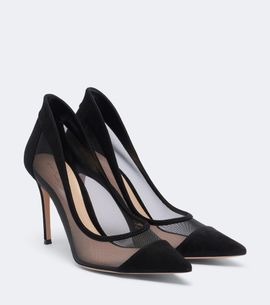 Gianvito Rossi Gianvito Rossi Mesh and suede pumps