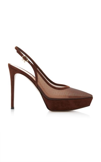 Gianvito Rossi Gianvito Rossi Mesh Platform Slingback Pumps