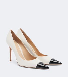 Gianvito Rossi Gianvito Rossi Patent leather-trimmed leather pumps
