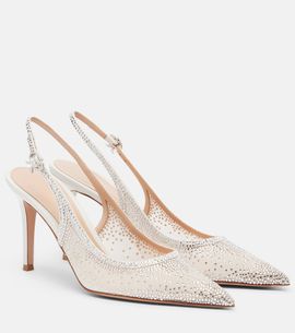 Gianvito Rossi Gianvito Rossi Regina embellished leather slingback pumps
