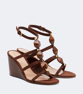 Gianvito Rossi Gianvito Rossi Studded suede wedge sandals