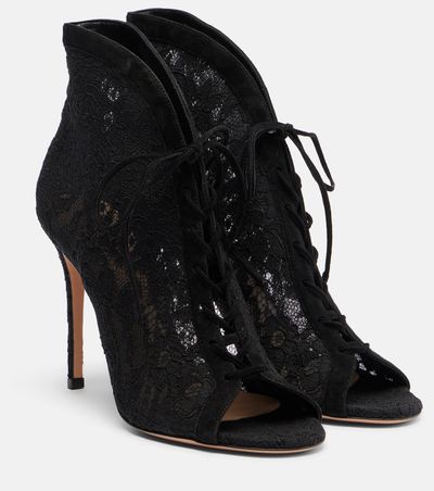 Gianvito Rossi Gianvito Rossi Suede-trimmed lace pumps