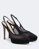 Gianvito Rossi Gianvito Rossi Suede-trimmed mesh platform slingback pumps - 1