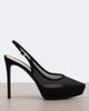 Gianvito Rossi Gianvito Rossi Suede-trimmed mesh platform slingback pumps - 5