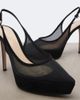 Gianvito Rossi Gianvito Rossi Suede-trimmed mesh platform slingback pumps - 6