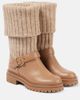 Gianvito Rossi Gianvito Rossi Thurso leather-trimmed biker boots - 1