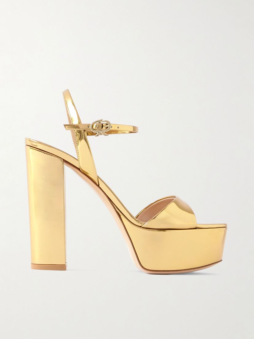 GIANVITO ROSSI Marlena 85 mirrored-leather platform sandals