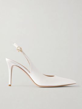 GIANVITO ROSSI Ribbon 85 satin slingback pumps