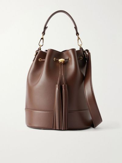 GIANVITO ROSSI Sienna tasseled leather drawstring bucket bag