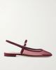 GIANVITO ROSSI Suede-trimmed mesh slingback flats - 1