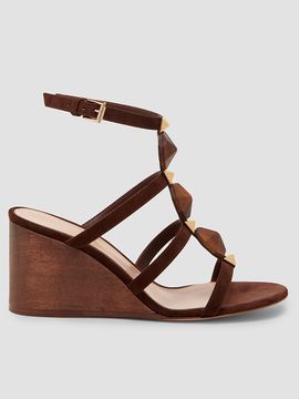 Gianvito Rossi Women's 70MM Beaded Suede Wedges
