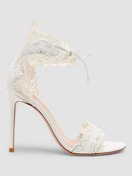 Gianvito Rossi Women's Evie 105MM Lace & Leather Sandals