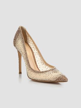 Gianvito Rossi Women's Rania Crystal-Embellished Mesh Pumps