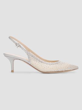 Gianvito Rossi Women's Regina 55MM Kitten Heel Slingback Pumps