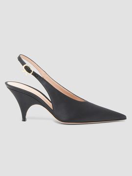 Gianvito Rossi Women's Sofia 70MM Crepe Satin Slingback Pumps