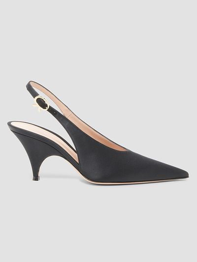 Gianvito Rossi Women's Sofia 70MM Crepe Satin Slingback Pumps
