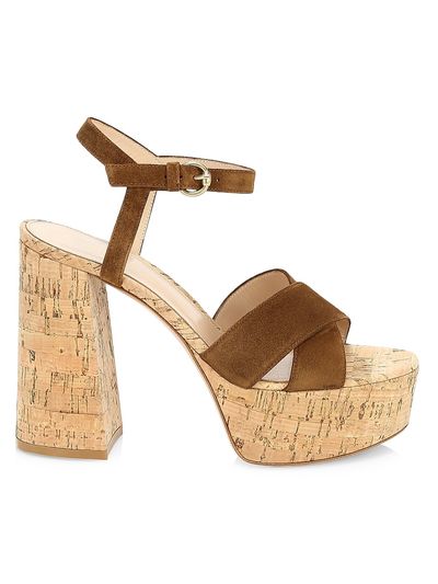 Gianvito Rossi Women's Suede & Cork Platform Sandals