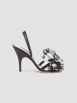 Gianvito Rossi Women's Winter Garden 95MM Crepe Satin Slingback Sandals