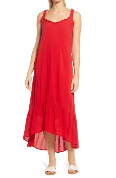 GIBSONLOOK GIBSONLOOK High-Low Ruffle Edge Maxi Dress
