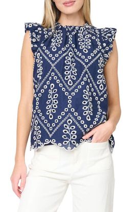 GIBSONLOOK GIBSONLOOK Ribbon Detail Flutter Sleeve Top