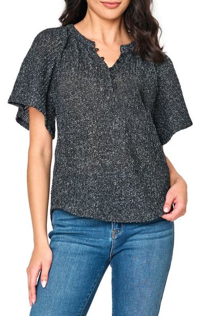 GIBSONLOOK GIBSONLOOK The Jordan Open Stitch Flutter Sleeve Sweater