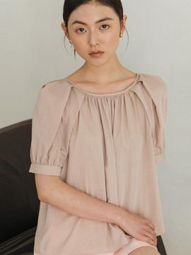 GIEMAR Back Strap Shirring Blouse [Pink]
