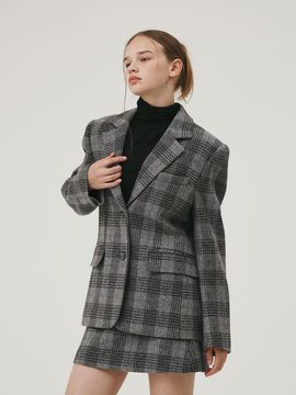 GIEMAR CLASSIC WOOL JACKET GRAY CHECK