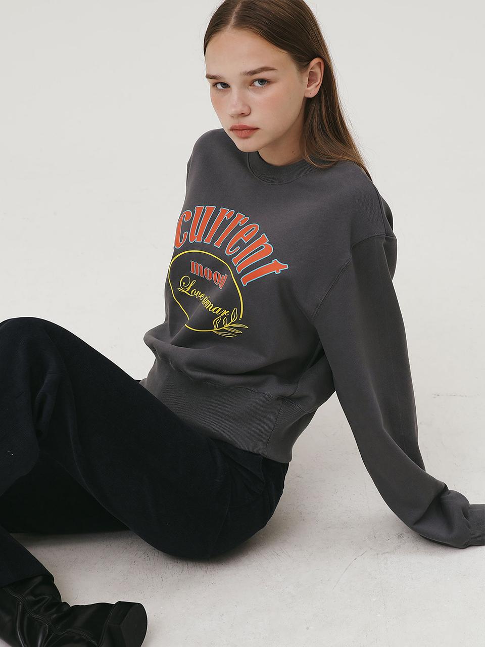 GIEMAR CURRENT MOOD CROP TEE CHARCOAL