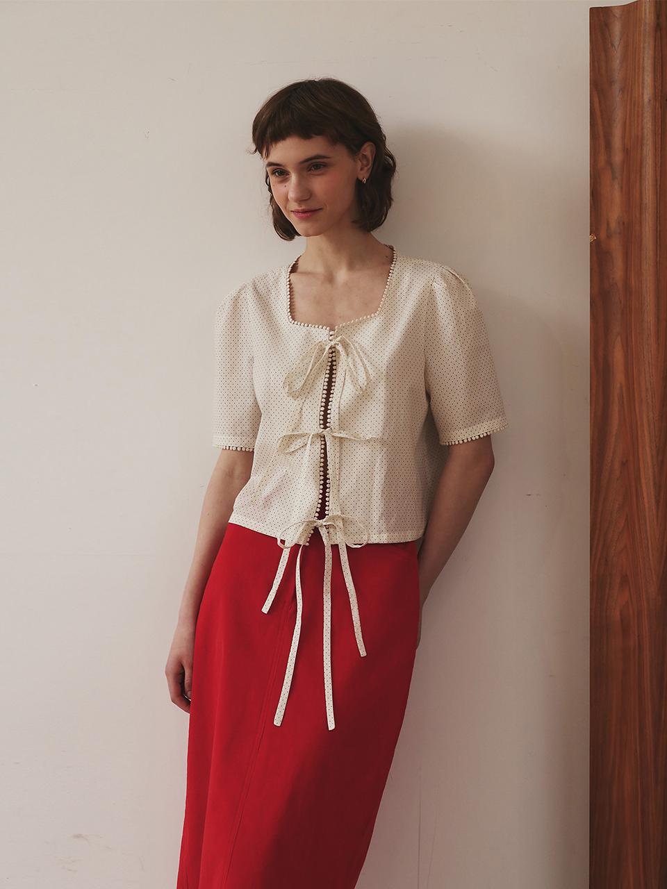 GIEMAR DOT PATTERN BLOUSE