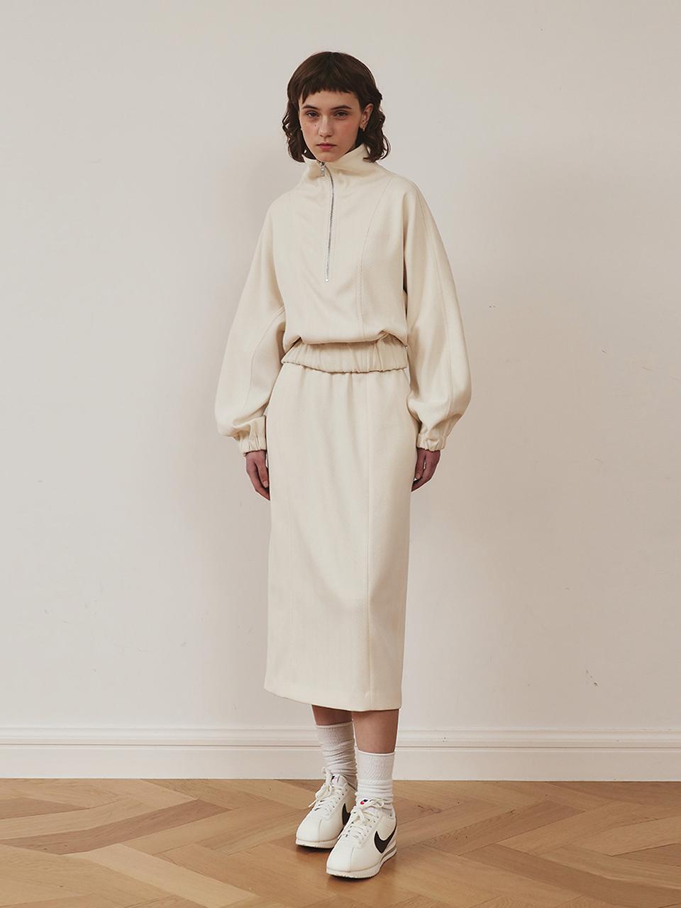 GIEMAR HERRINGBONE H LINE SKIRT
