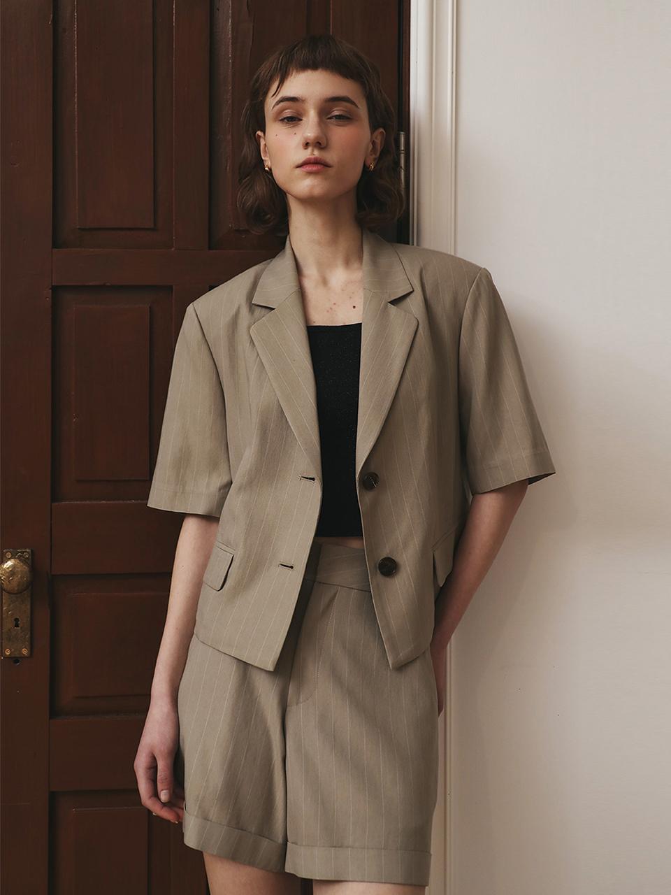GIEMAR STRIPE JACKET KHAKI