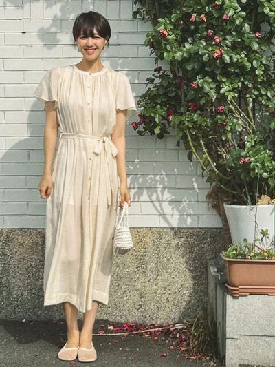 GIEMAR SUMMER LONG DRESS BEIGE