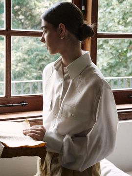 GIEMAR Tencel blouse _Light beige